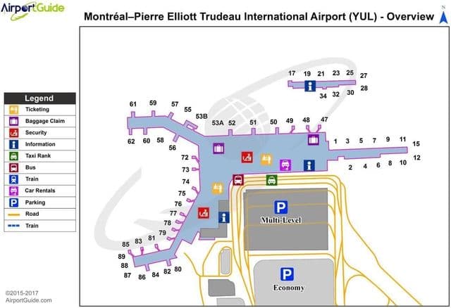 Montreal airport terminal map