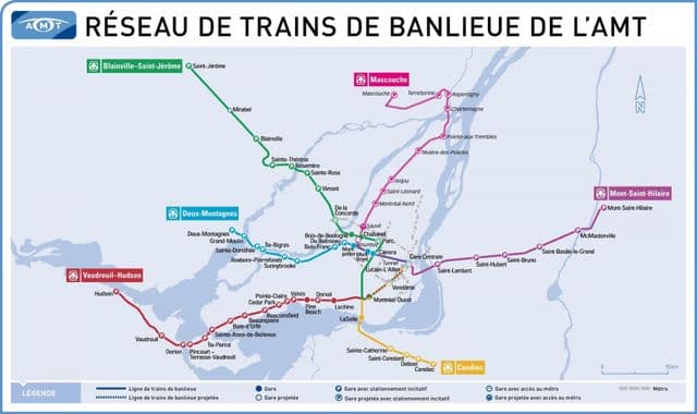 Montreal railway stations map
