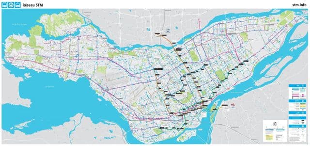 Montreal transportation map